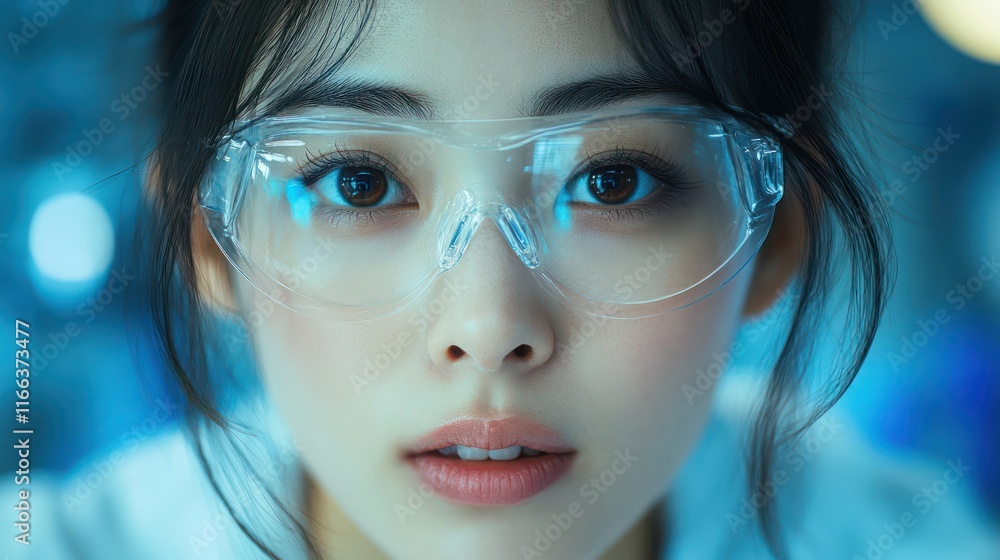 Close-up Portrait of a Female Scientist in a Lab Close-up Portrait of a Female Scientist in a Lab