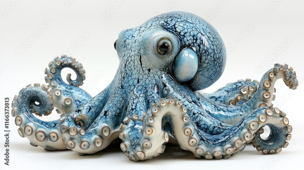 Obraz premium A detailed blue octopus sculpture.