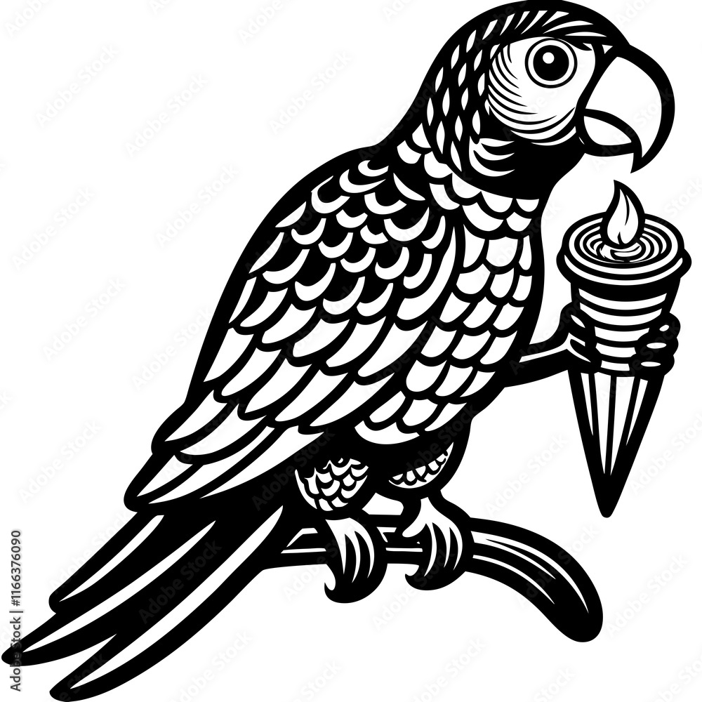 Fototapeta premium illustration of a parrot