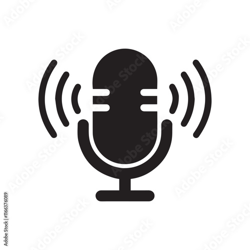 Microphone Vector Icon - Audio and Communication Symbol