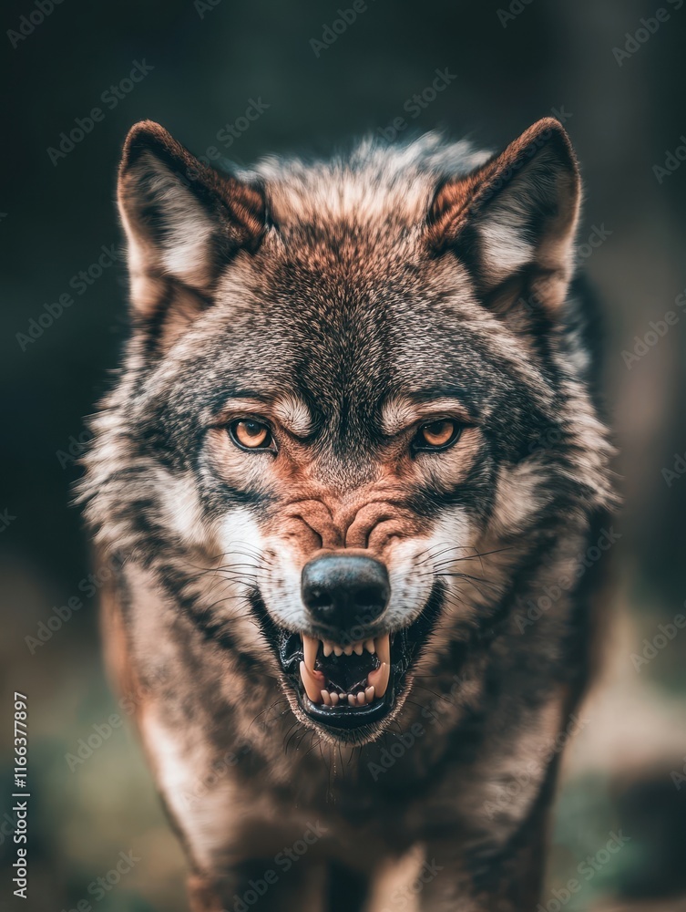 Close-up of an angry wolf's eyes Close-up of an angry wolf's eyes