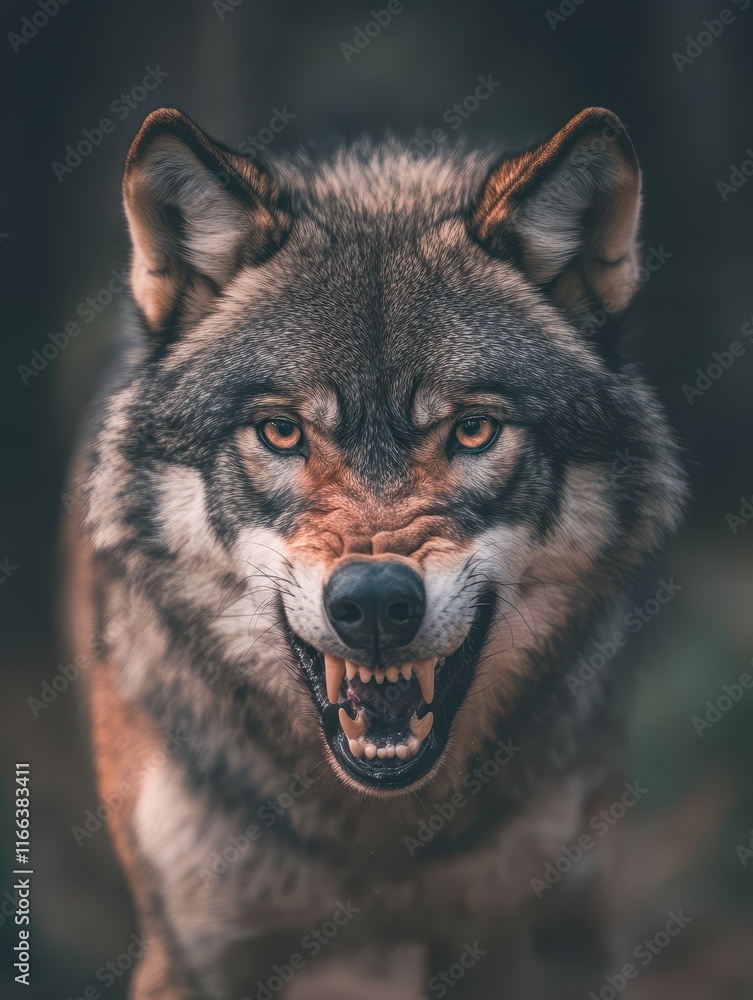 Close-up of an angry wolf's eyes Close-up of an angry wolf's eyes