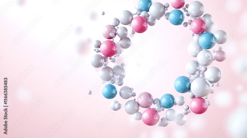 Colorful molecular structure on a soft gradient background. Colorful molecular structure on a soft gradient background.
