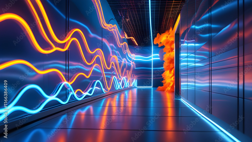 Fototapeta premium Wall neon light