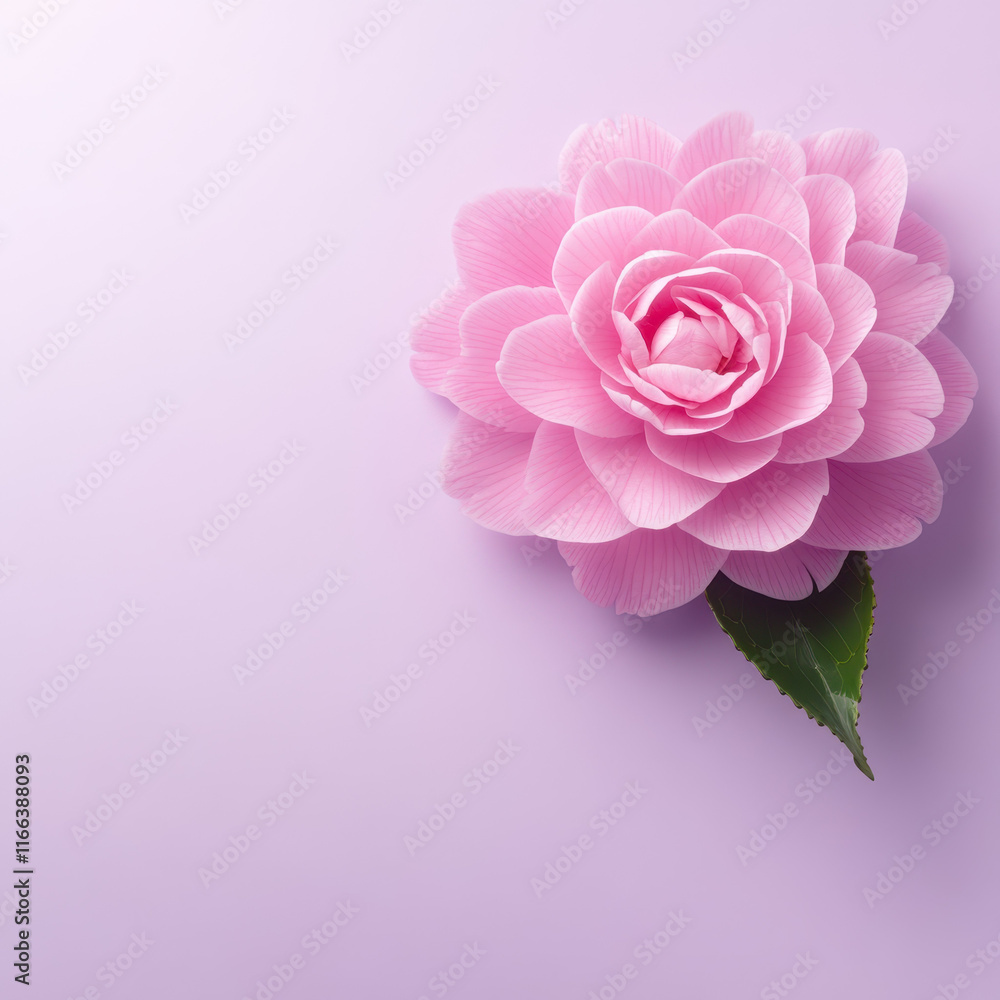 delicate pink camellia flower on soft purple background delicate pink camellia flower on soft purple background