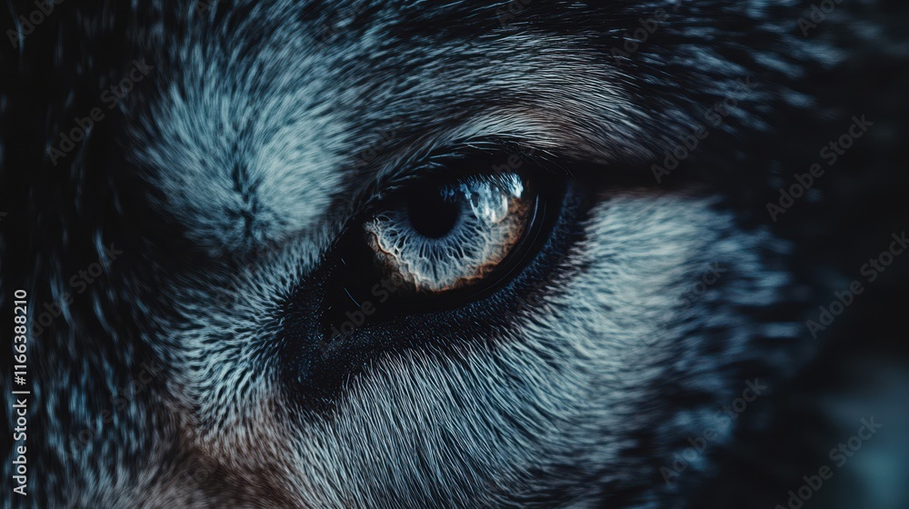 Extreme close-up side eye wolf Extreme close-up side eye wolf