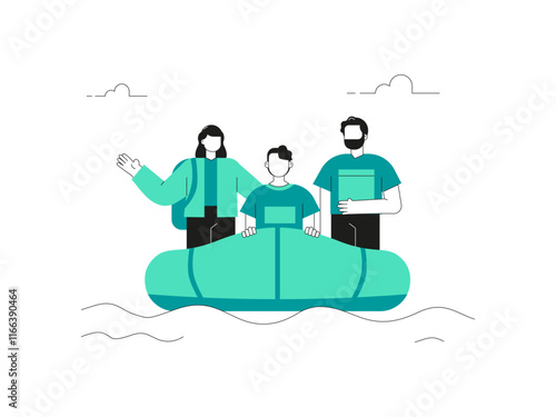 Safe migration. Migration illustration. Flat vector illustration