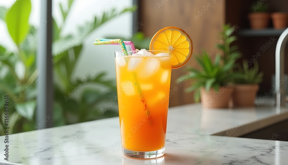 Refreshing Orange Iced Drink: A Summery, Vibrant Beverage Refreshing Orange Iced Drink: A Summery, Vibrant Beverage