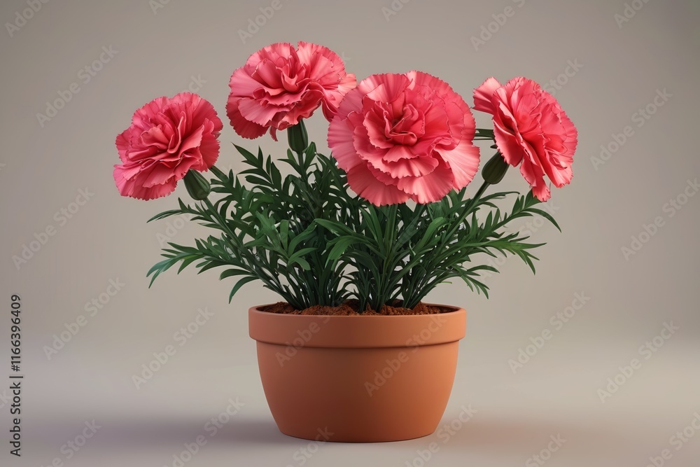there is a potted plant with pink flowers on a table