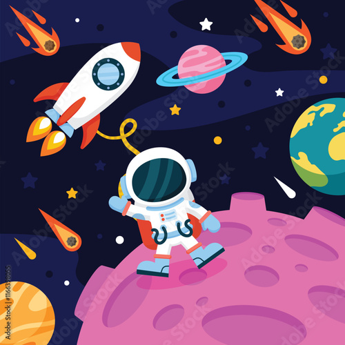 galaxy exploration science rocket ship