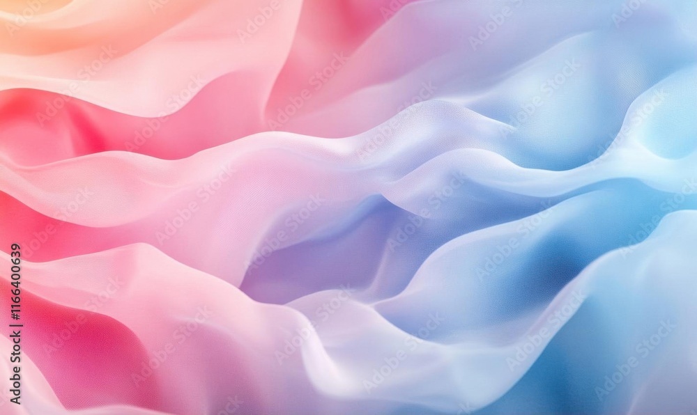 Fototapeta premium Soft, flowing fabric in pastel colors creating a serene visual effect.