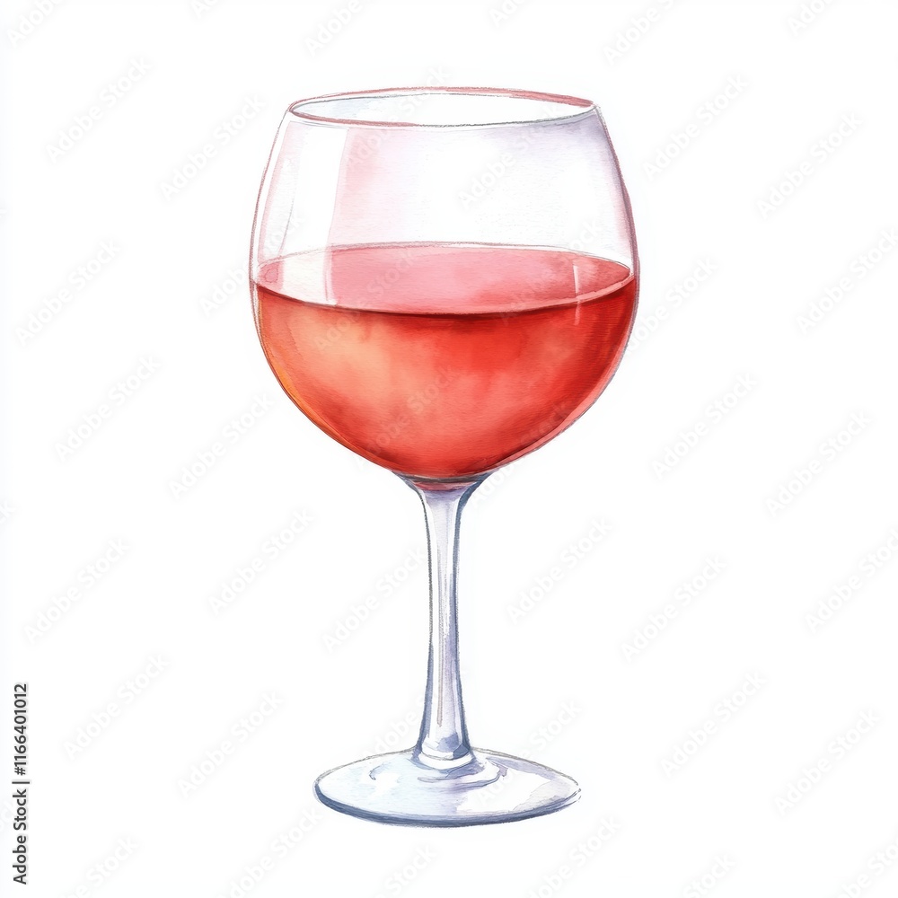 Delicate Glass of Rosé Wine with Reflections and Soft Color Palette Delicate Glass of Rosé Wine with Reflections and Soft Color Palette