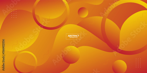 Orange geometric business banner design. Creative banner design with wave shape and line as template. Simple horizontal banner. Vector Eps10