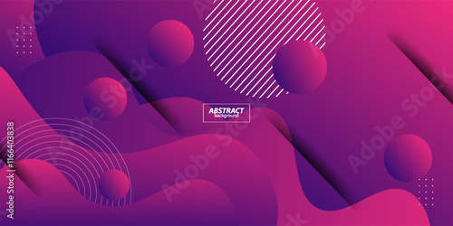 Purple geometric business banner design. Creative banner design with wave and line shape as template. Simple horizontal banner. Vector Eps10