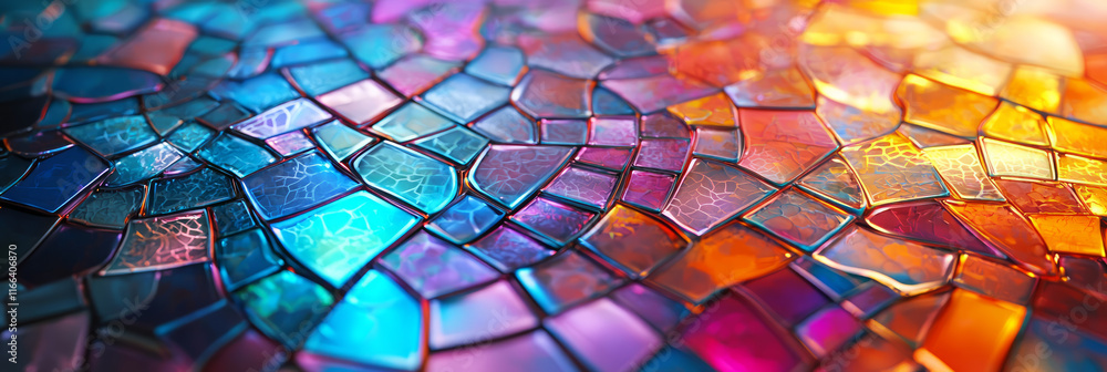 Abstract background with a colorful mosaic texture. Digital art illustration, generative AI Abstract background with a colorful mosaic texture. Digital art illustration, generative AI
