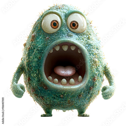 A frightened bacterium running away  isolated on transparent background
 photo