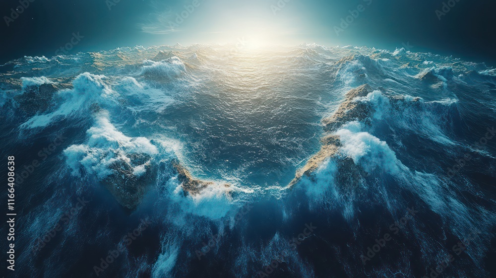 Obraz premium Turbulent Ocean Waves: A Dramatic Seascape