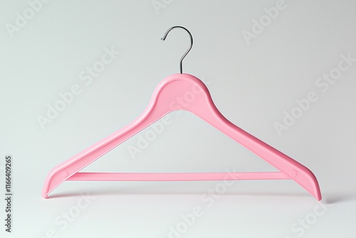 High-resolution pink plastic hanger on a white background. photo