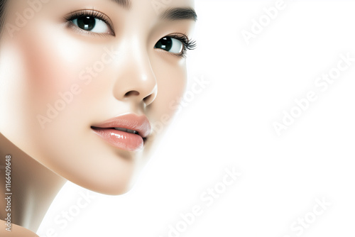 Beautiful skin woman face, clean and healthy beauty skincare and cosmetics for adverstising. Generative Ai.

Keywords language: English

 photo