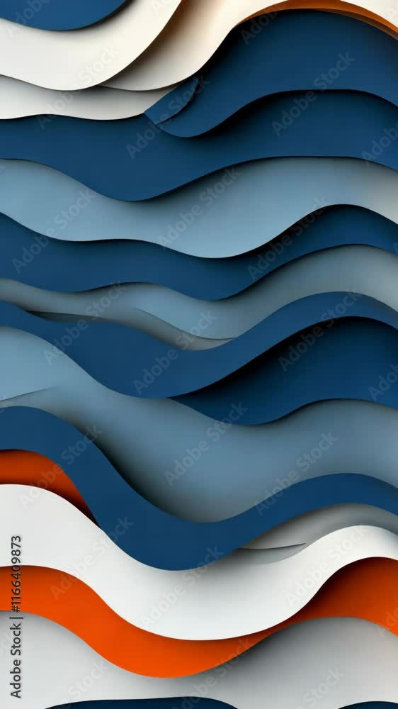 Abstract layered waves created with colorful materials in a modern art style Abstract layered waves created with colorful materials in a modern art style