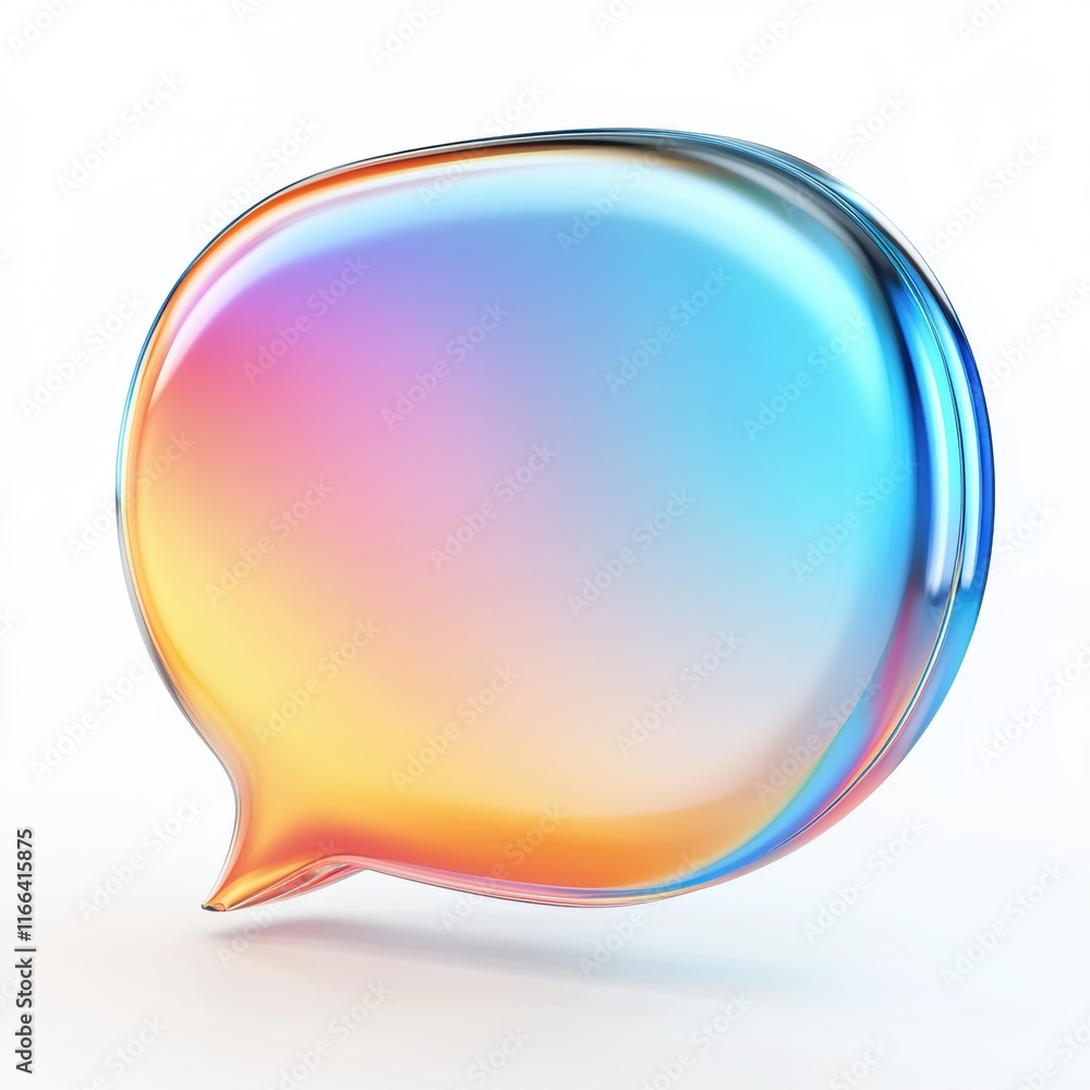 Colorful translucent speech bubble with gradient effect on a white background Colorful translucent speech bubble with gradient effect on a white background