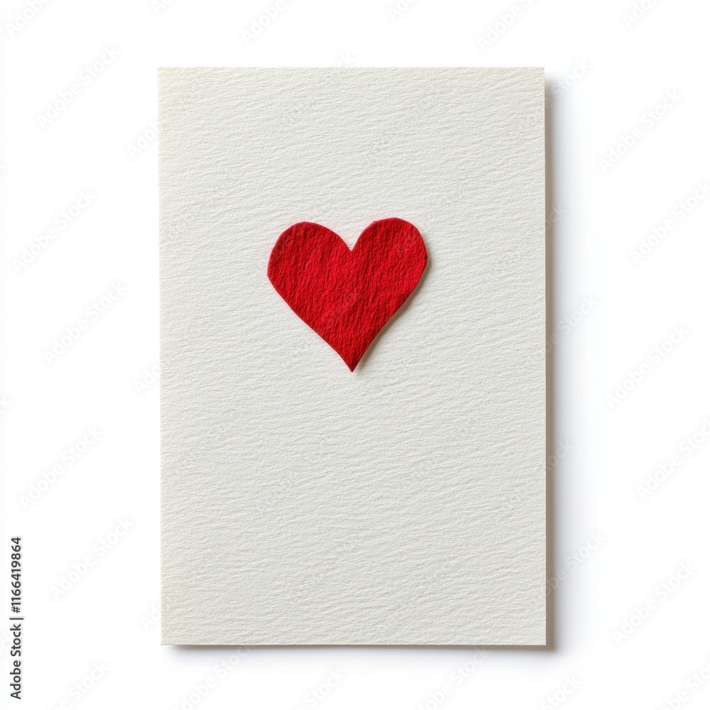 A simple card featuring a textured red heart on a plain white background, symbolizing love and affection. A simple card featuring a textured red heart on a plain white background, symbolizing love and affection.