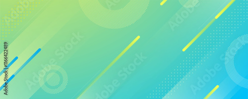 Abstract gradient green tosca geometric shapes background