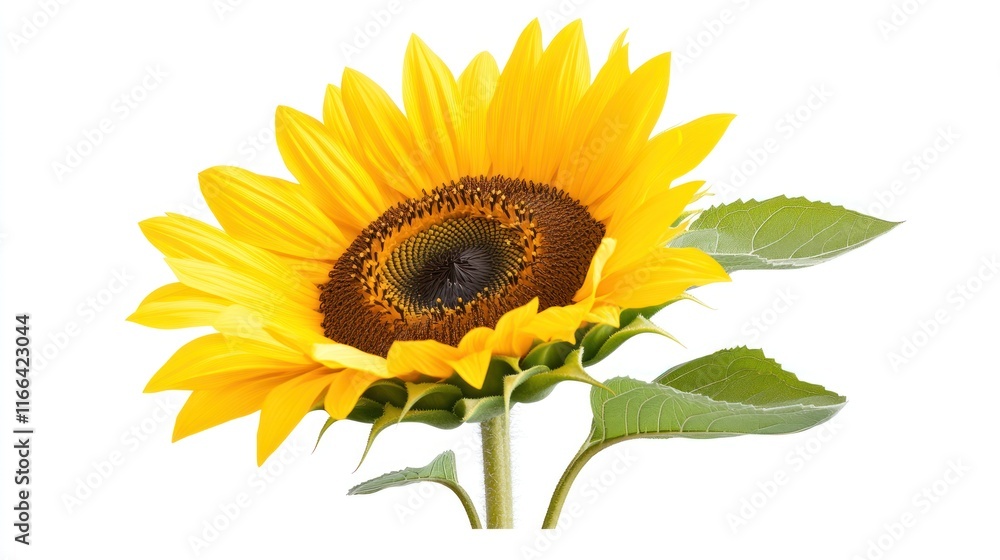 Obraz premium A vibrant sunflower showcasing its bright petals and seeds.