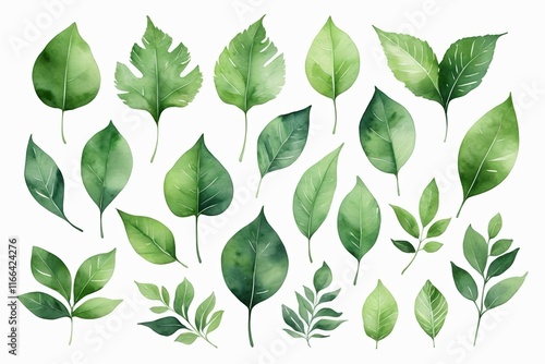 a close up of a bunch of green leaves on a white background