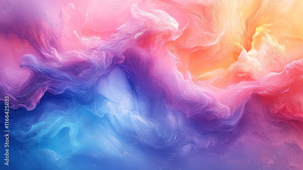 Obraz premium Abstract Colorful Swirls: A Dreamlike Digital Artwork