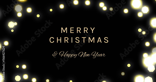 Wallpaper Mural Image of season's greetings text with flickering lights on black background Torontodigital.ca