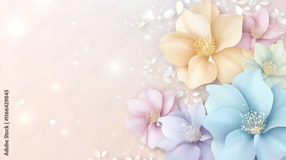 Pastel Flowers Blossom Soft Background Design Pastel Flowers Blossom Soft Background Design