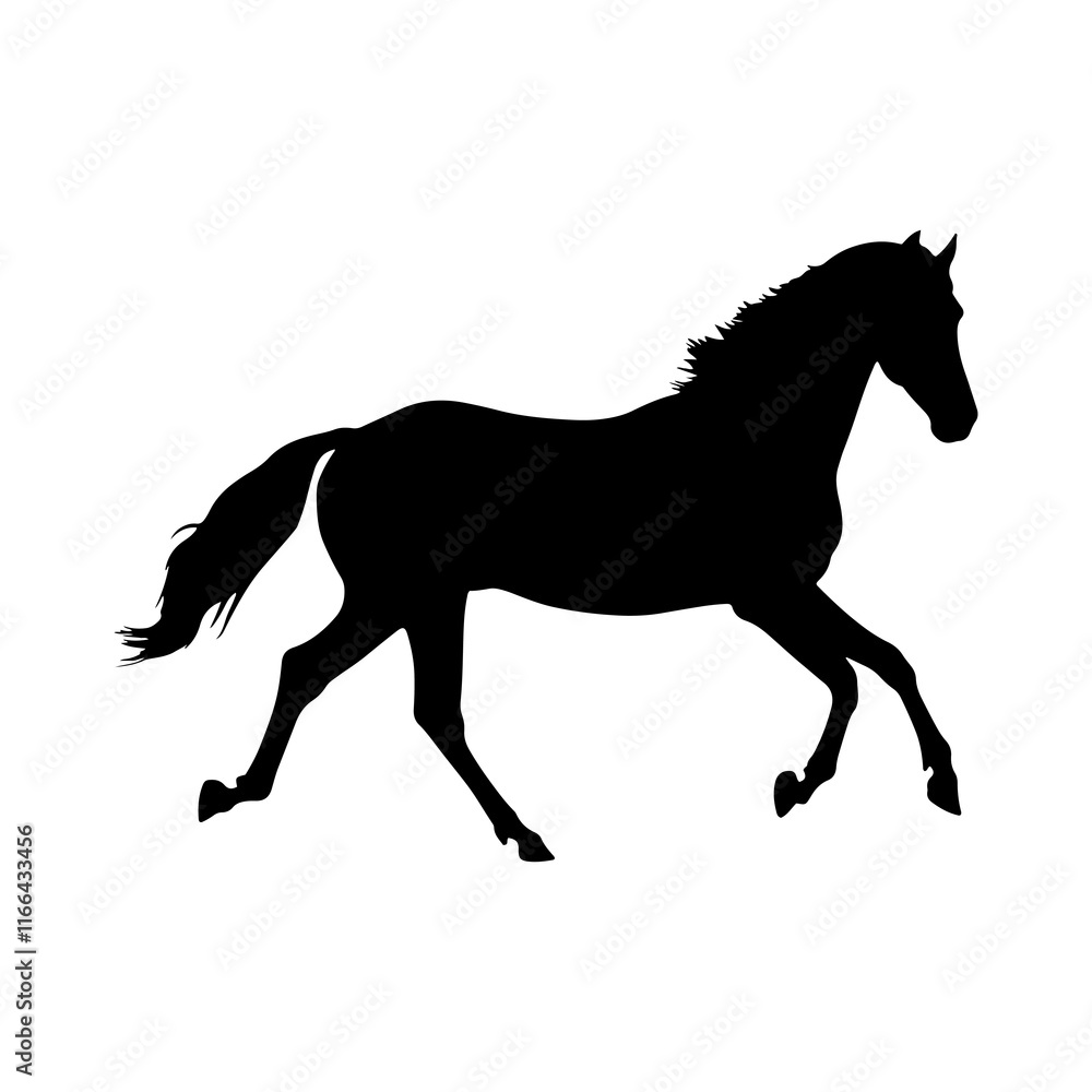 Running horse silhouette vector illustration design on white background. Running horse silhouette vector illustration design on white background.