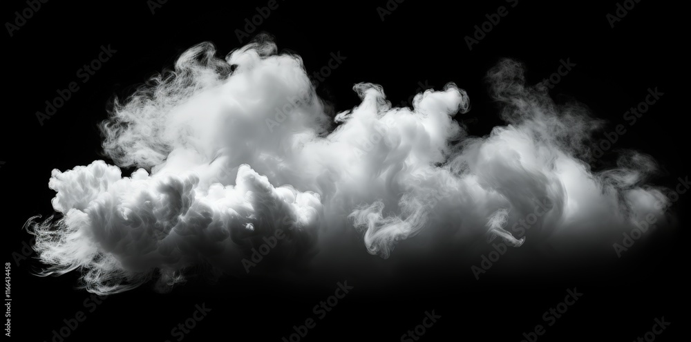 Dramatic White Clouds in Soft Whimsical Formation Against a Solid Black Background for Creative and Artistic Uses Dramatic White Clouds in Soft Whimsical Formation Against a Solid Black Background for Creative and Artistic Uses