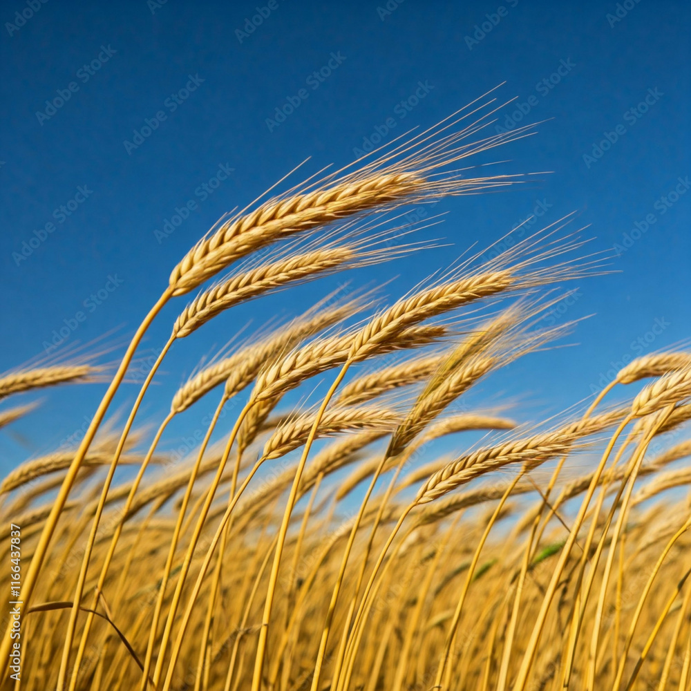 golden wheat field against blue sky background close up nature summer rural landscape warm tones sunlit landscape harvest golden wheat field against blue sky background close up nature summer rural landscape warm tones sunlit landscape harvest