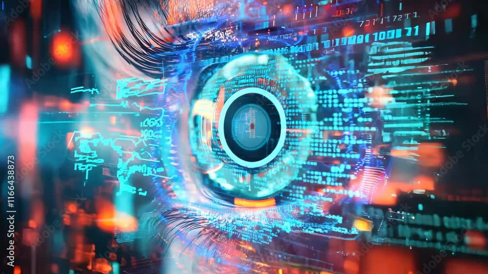 Futuristic Digital Eye Vibrant Fusion of Technology, Artificial Intelligence, and Data Streams for Enhanced Vision and Insightful Perception. Futuristic Digital Eye Vibrant Fusion of Technology, Artificial Intelligence, and Data Streams for Enhanced Vision and Insightful Perception.