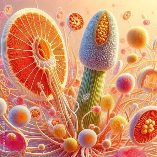 Pollen Tube and Ovule Interaction Detail Present the interaction photo