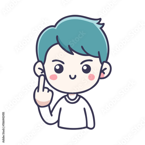 Playful cartoon character giving a gesture digital art creative environment fun viewpoint expressive concept photo