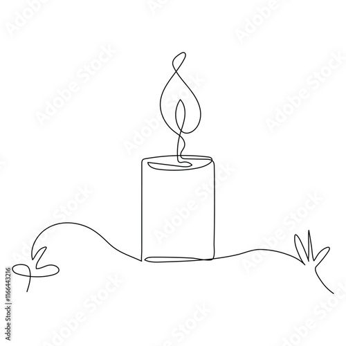 candle line art vector illustration