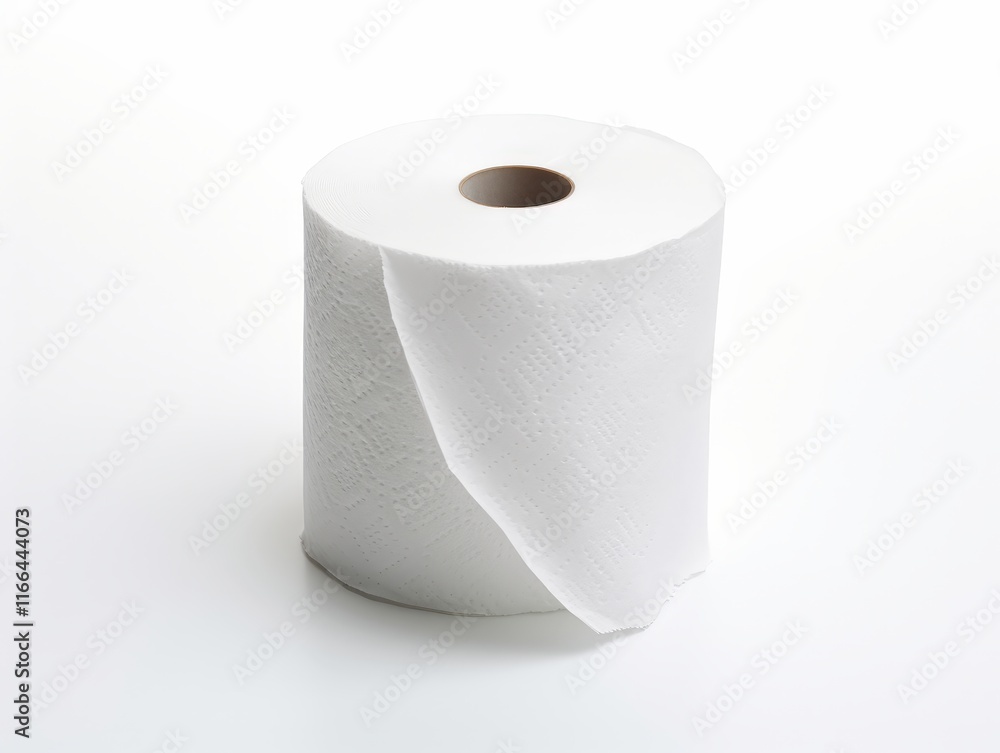 Isolated White Toilet Paper Roll on a Bright White Background for Clean and Fresh Home and Bathroom Supplies Isolated White Toilet Paper Roll on a Bright White Background for Clean and Fresh Home and Bathroom Supplies