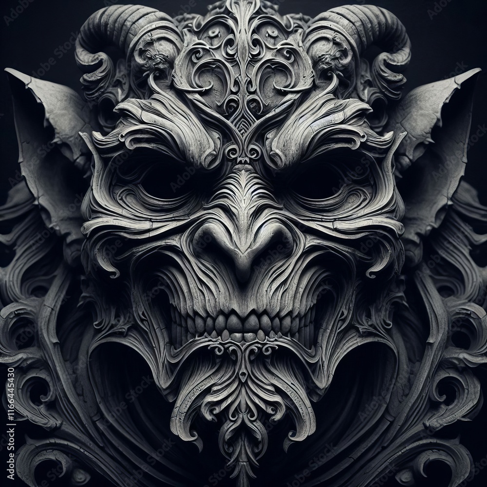 Gothic Gargoyle Mask Intricate mask of a Gothic gargoyle Gothic Gargoyle Mask Intricate mask of a Gothic gargoyle
