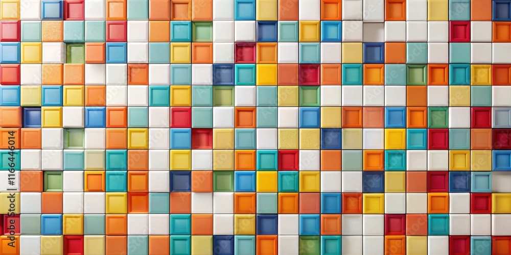 Vibrant Colorful Square Tile Mosaic Wall Pattern Background Vibrant Colorful Square Tile Mosaic Wall Pattern Background