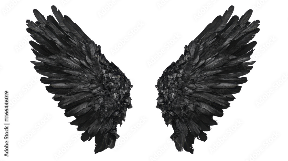 Fototapeta premium Angel wings transparent background