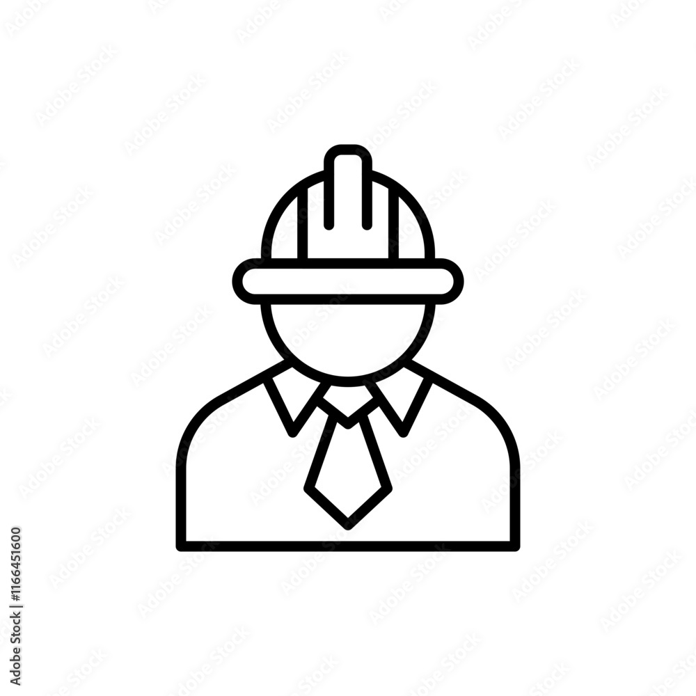 Construction worker outline icons, minimalist vector illustration ,simple transparent graphic element .Isolated on white background Construction worker outline icons, minimalist vector illustration ,simple transparent graphic element .Isolated on white background
