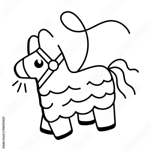 A hand drawn icon of birthday pinata 

