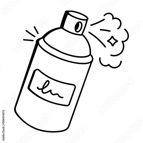 A hand drawn icon of spray bottle 
