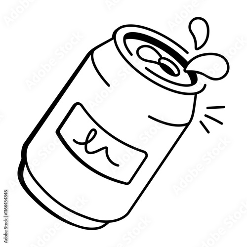 A hand drawn icon of soda can 
