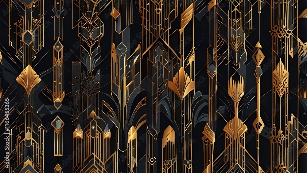Art Deco, seamless wallpaper pattern Generative AI Art Deco, seamless wallpaper pattern Generative AI