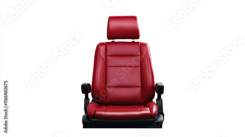 Red car seat with modern design and comfortable padding photo