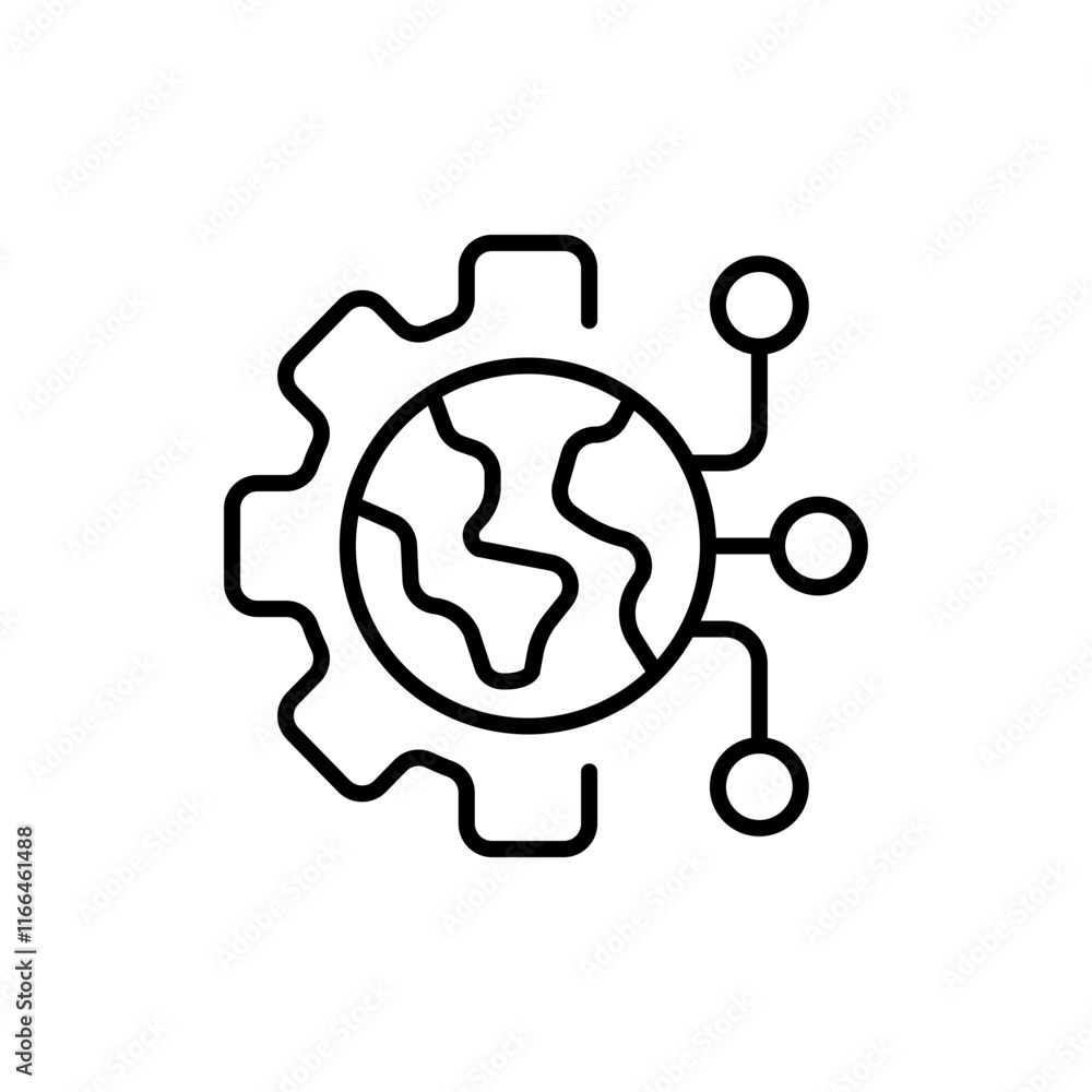 Digital world outline icons, minimalist vector illustration ,simple transparent graphic element .Isolated on white background Digital world outline icons, minimalist vector illustration ,simple transparent graphic element .Isolated on white background